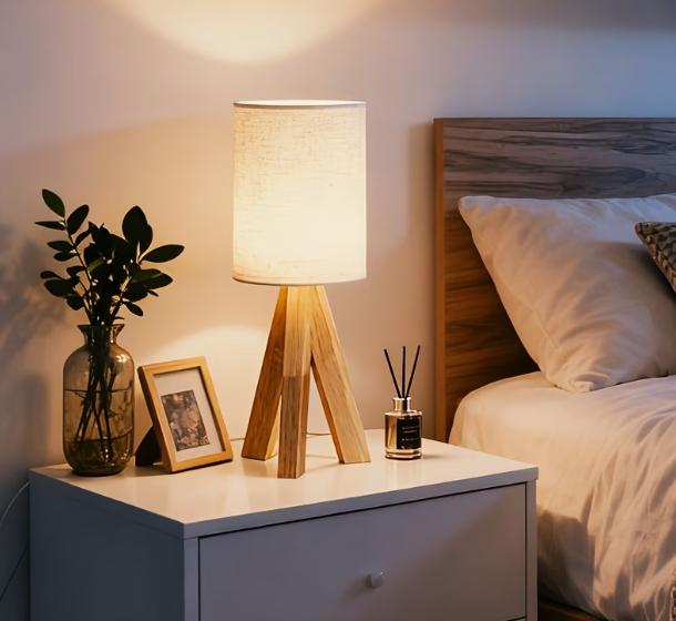 Wooden Art Table Lamp – Warm Ambient Lighting for Modern Interiors