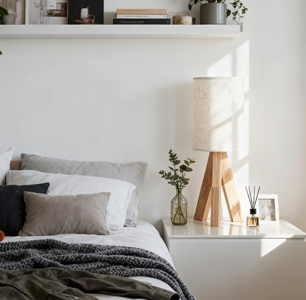 Wooden Art Table Lamp – Warm Ambient Lighting for Modern Interiors