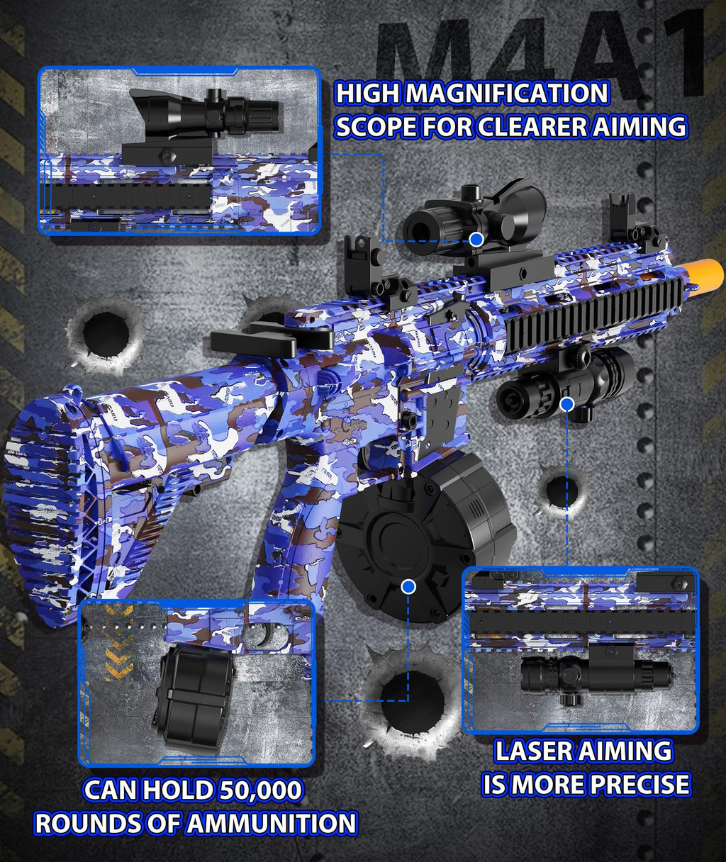 LAN ZHANG GUI Electric Gel Ball Blaster – High Speed 400–600rpm, 80–100ft Range, Goggles Included