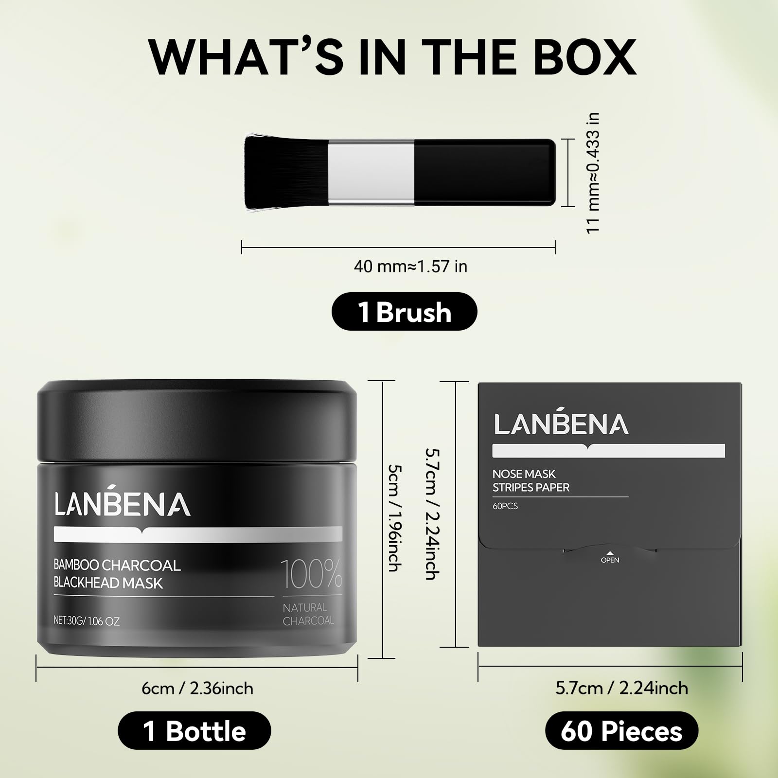 LANBENA Upgraded 2.0 Bamboo Charcoal Blackhead Remover Nose Strips – Deep Cleanse