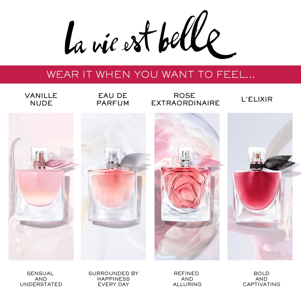 Lancôme La Vie Est Belle La Vie Vanille Nude Eau de Parfum – Floral Gourmand Scent with Solar Jasmine, Vanilla & White Musk | 0.34 Fl Oz