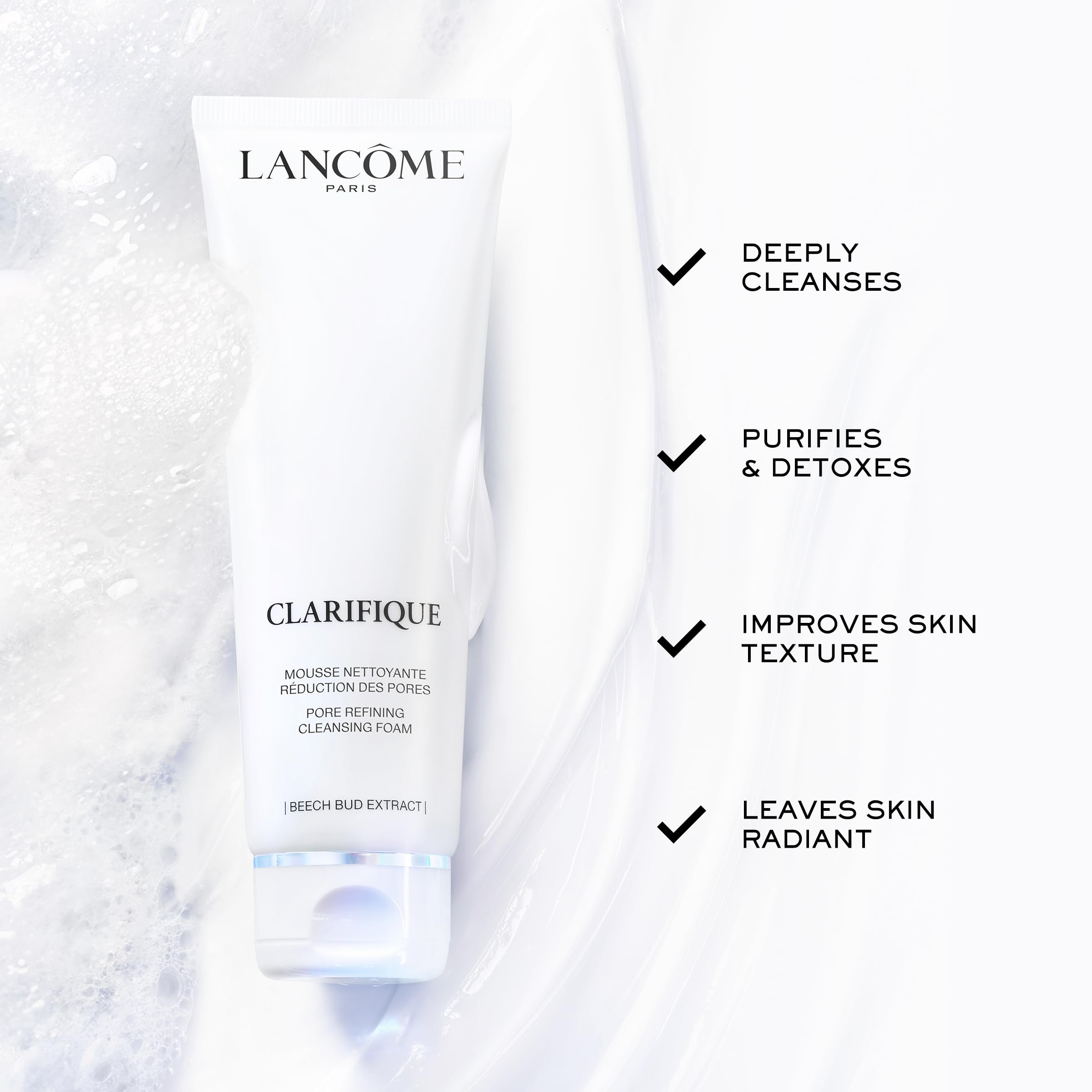 Lancôme Clarifique Pore Refining Cleanser - Salicylic Acid for Uneven Skin Tone, Pores, Dullness - 4.2 Fl Oz