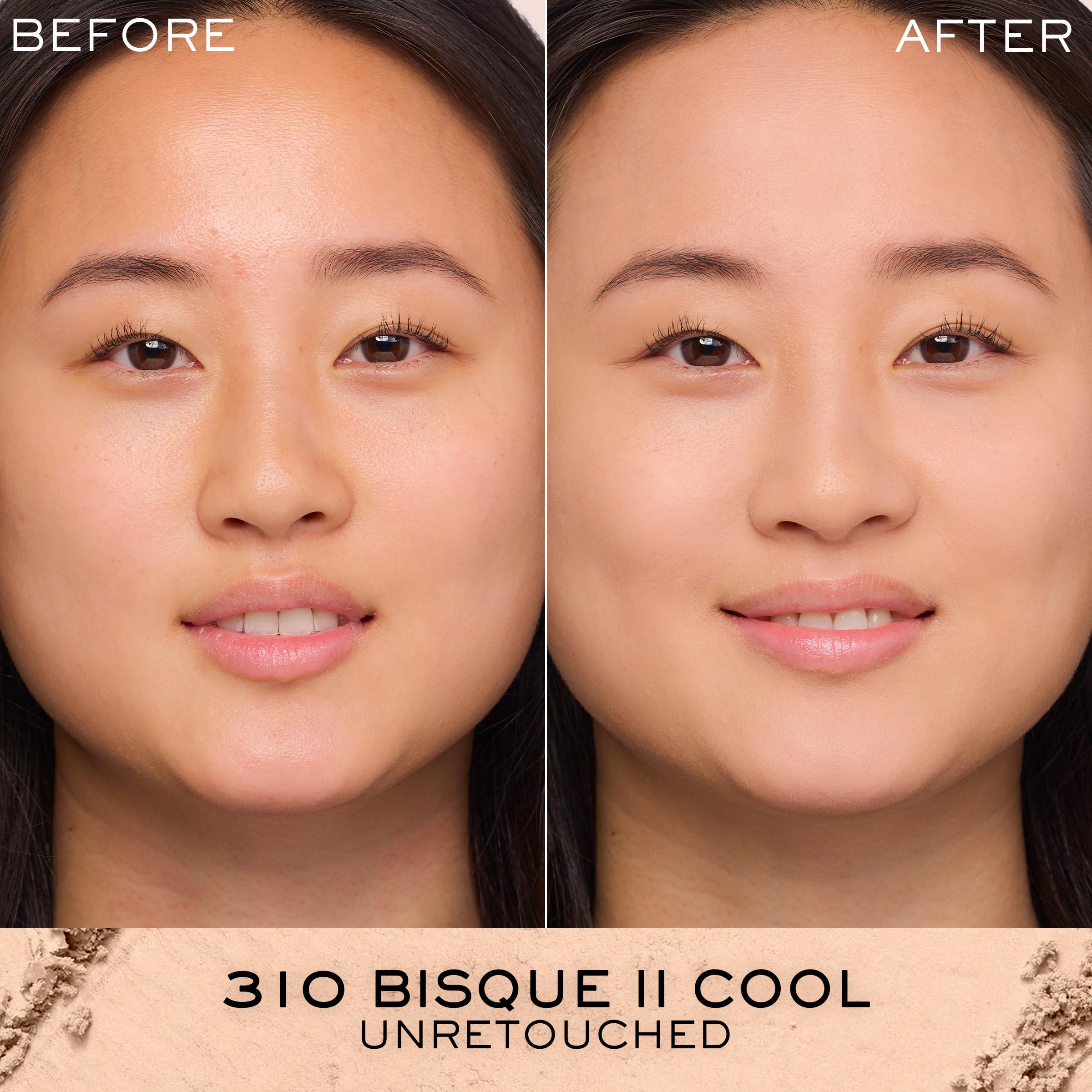 Lancôme Dual Finish Powder Foundation – Natural Matte Finish, Sheer-to-Full Coverage, Longwear (310 Bisque II Cool)