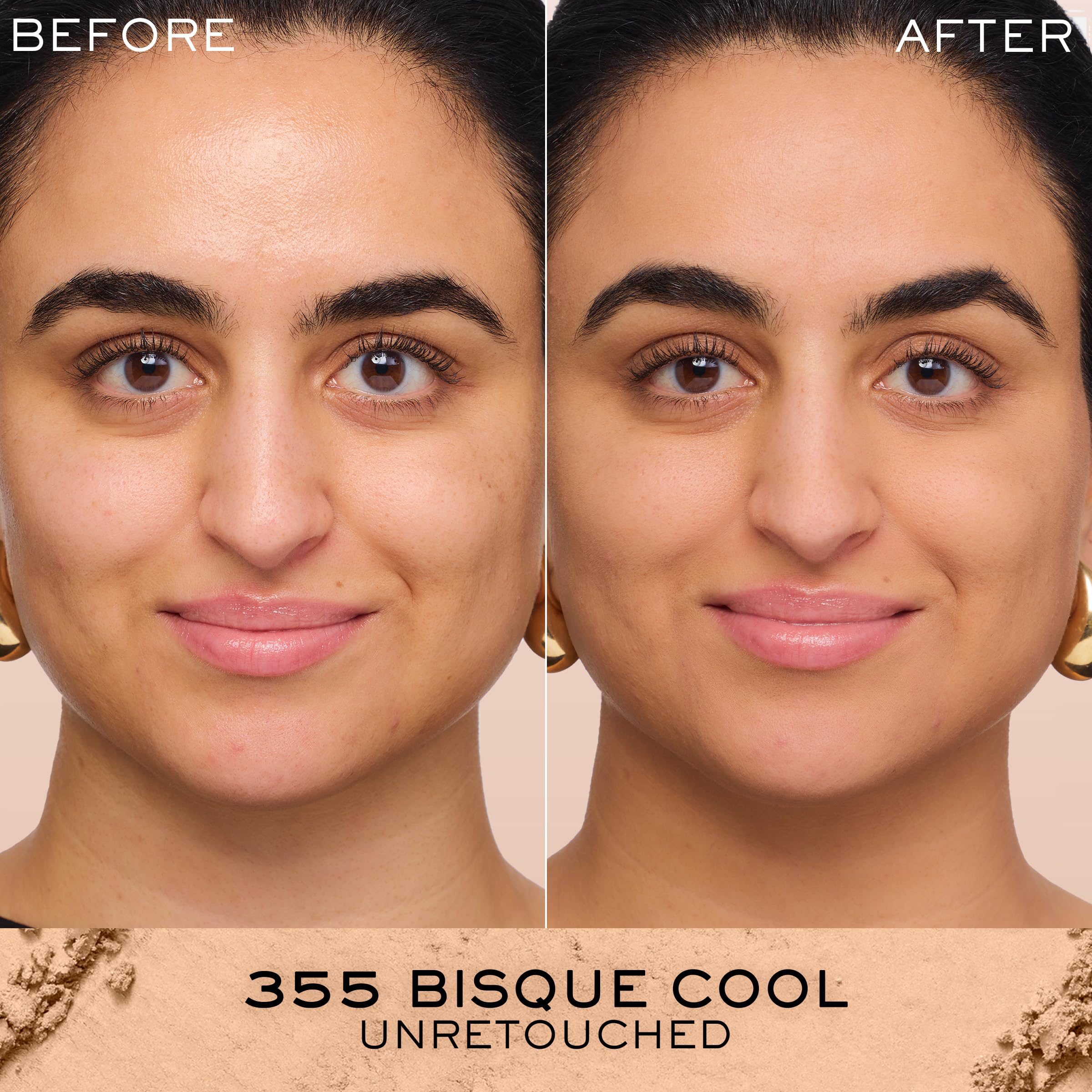Lancôme Dual Finish Powder Foundation - Natural Matte Finish, Sheer-to-Full Coverage, Longwear, Shine Control (355 Bisque Cool)
