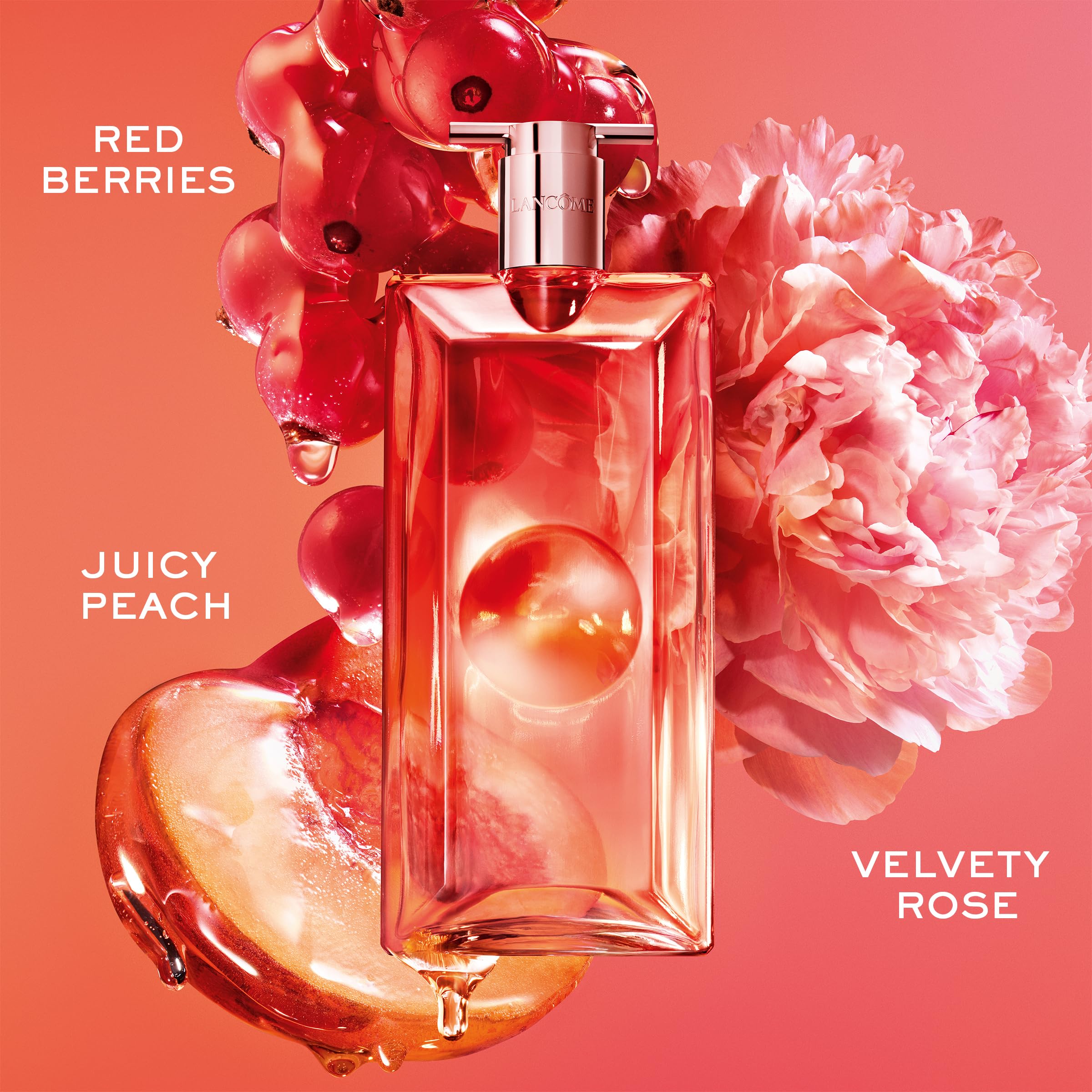 Lancôme Idôle Peach N Roses Eau de Parfum 3.4 fl oz – Juicy Peach, Red Berries & Velvet Rose