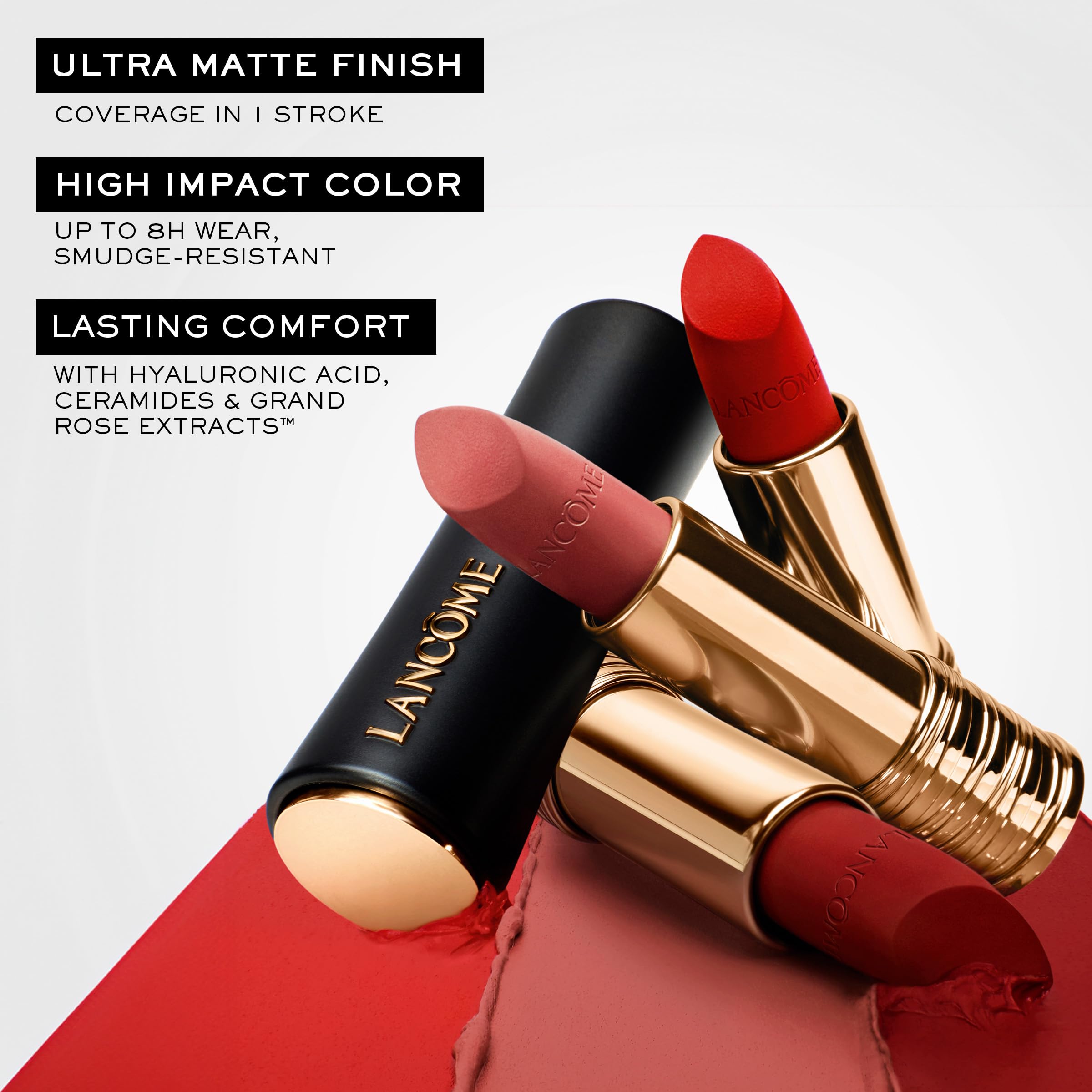 Lancôme L’Absolu Rouge Drama Matte Lipstick – Ultra Matte, 8HR Color (Code 318)