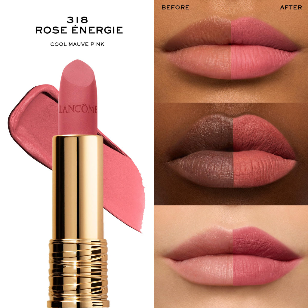 Lancôme L’Absolu Rouge Drama Matte Lipstick – Ultra Matte, 8HR Color (Code 318)