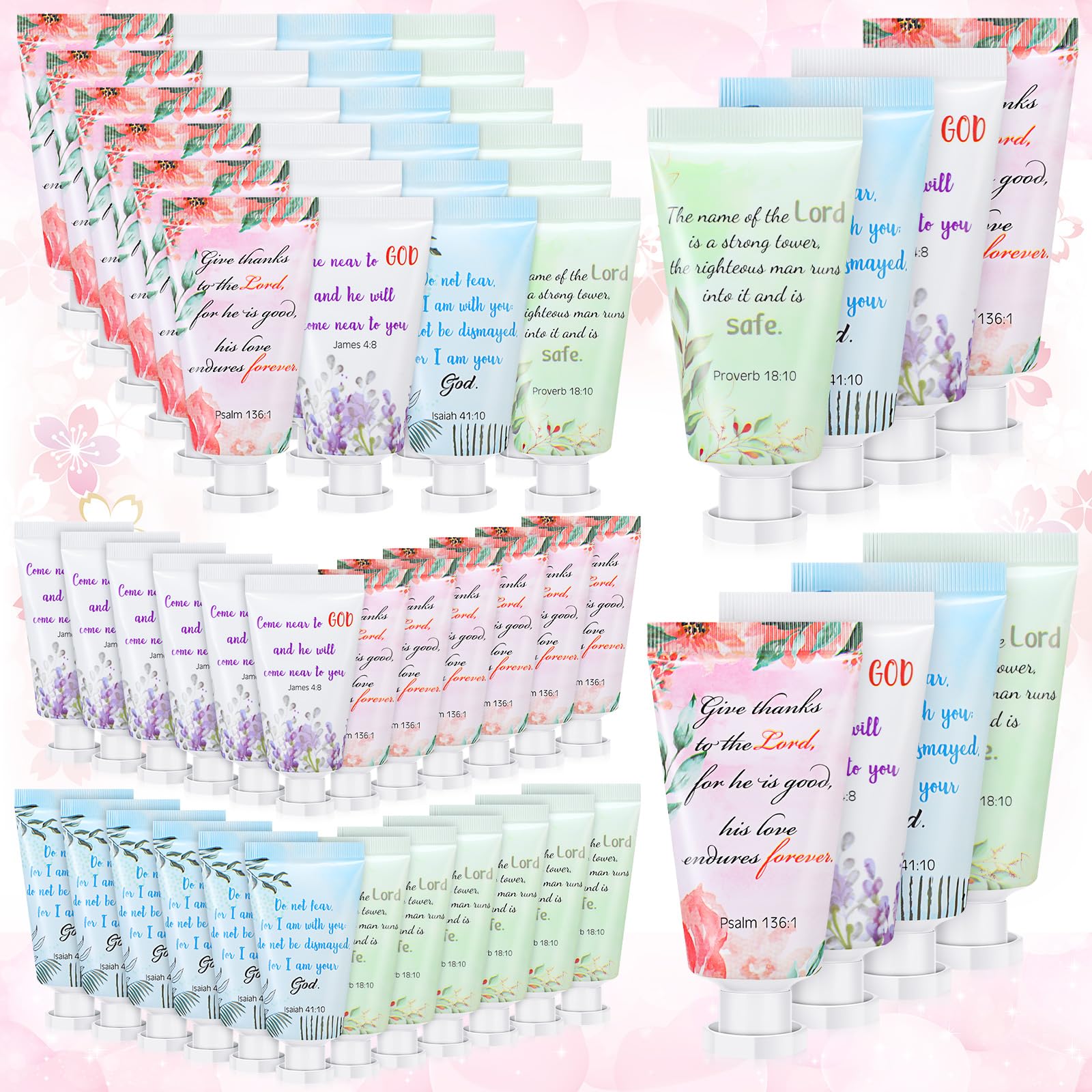 Landhoow 72-Pack Christmas Christian Hand Cream Gift Set | Bible Verse Lotion for Women