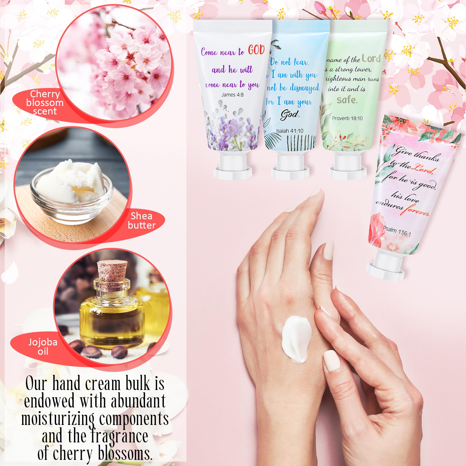 Landhoow 72-Pack Christmas Christian Hand Cream Gift Set | Bible Verse Lotion for Women
