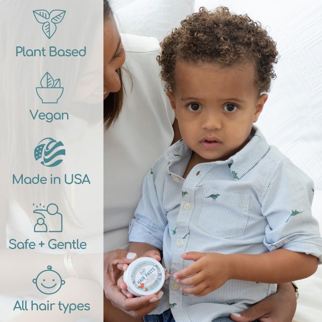 LANE & CO. Hair Paste – Plant-Based Styling Paste for Babies & Kids, Safe, Non-Sticky Hold, 2oz