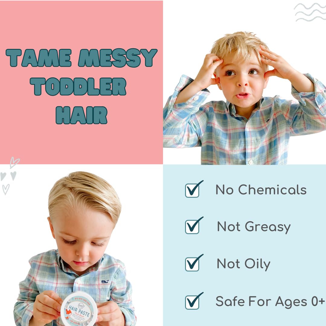 LANE & CO. Hair Paste – Plant-Based Styling Paste for Babies & Kids, Safe, Non-Sticky Hold, 2oz