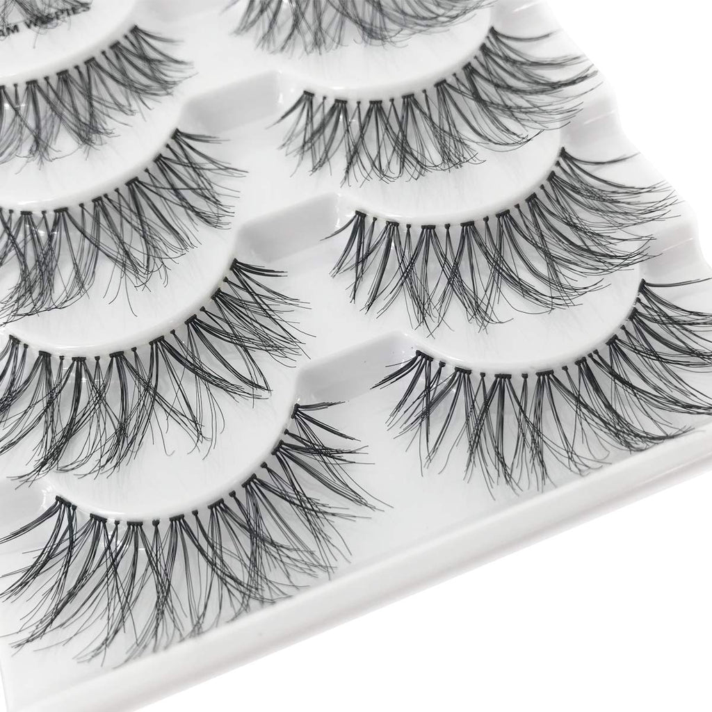 LANFLOWER Glamour False Eyelashes – Handmade, Reusable, 5 Pairs