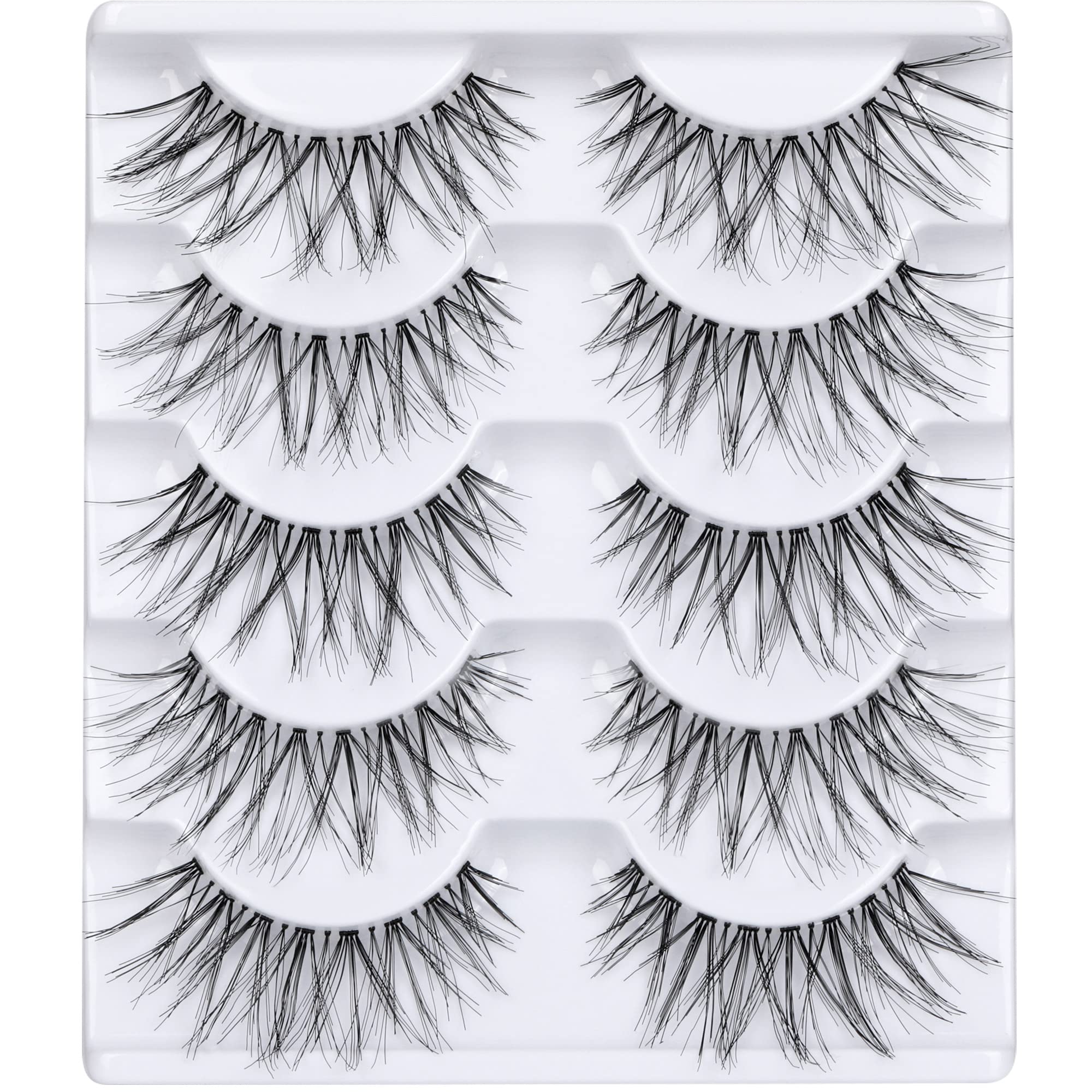 LANFLOWER Glamour False Eyelashes – Handmade, Reusable, 5 Pairs