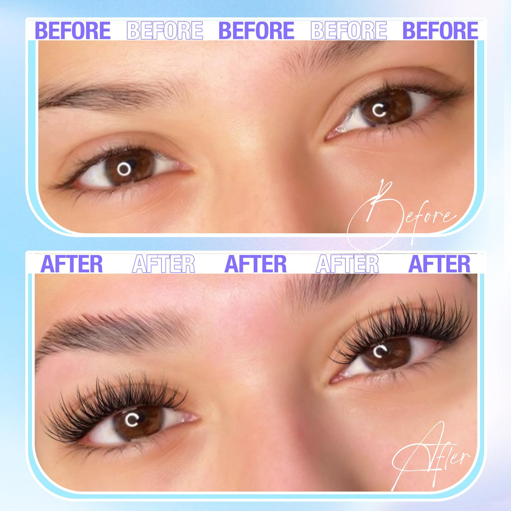 Lanflower Natural Lash Clusters Kit 10-16mm | Wispy Extensions with Bond, Seal & Remover