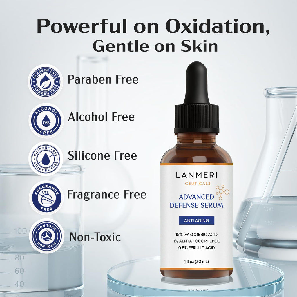 Lanmeri Ceuticals 15% Vitamin C Serum with 1% Vitamin E + 0.5% Ferulic (1 fl oz)