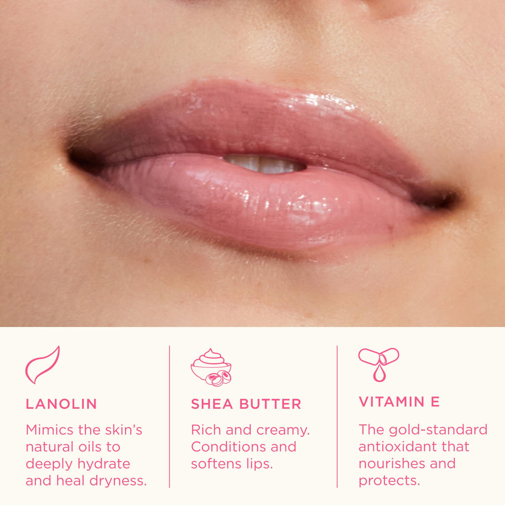 Lanolips Tinted Lip Balm Rose – Hydrating Lip Tint with Lanolin Oil | 12.5g / 0.44oz