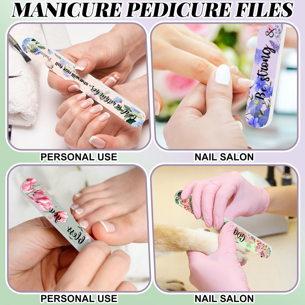 Lanties 50-Pack Christian Nail Files – 10 Styles, Double-Sided Emery Boards