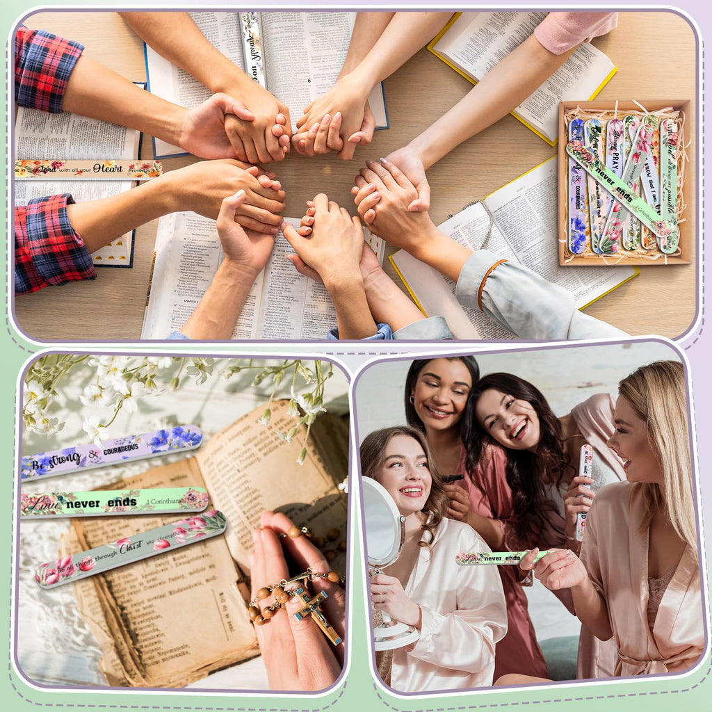 Lanties 50-Pack Christian Nail Files – 10 Styles, Double-Sided Emery Boards