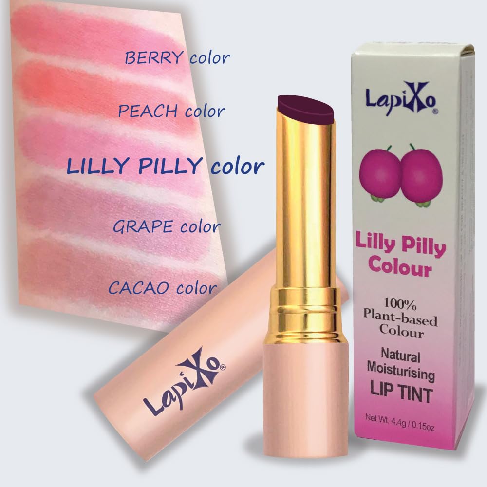 LAPIXO Lilly Pilly Lip Tint – 100% Plant-Based, Natural Moisturizing Color (2-in-1)