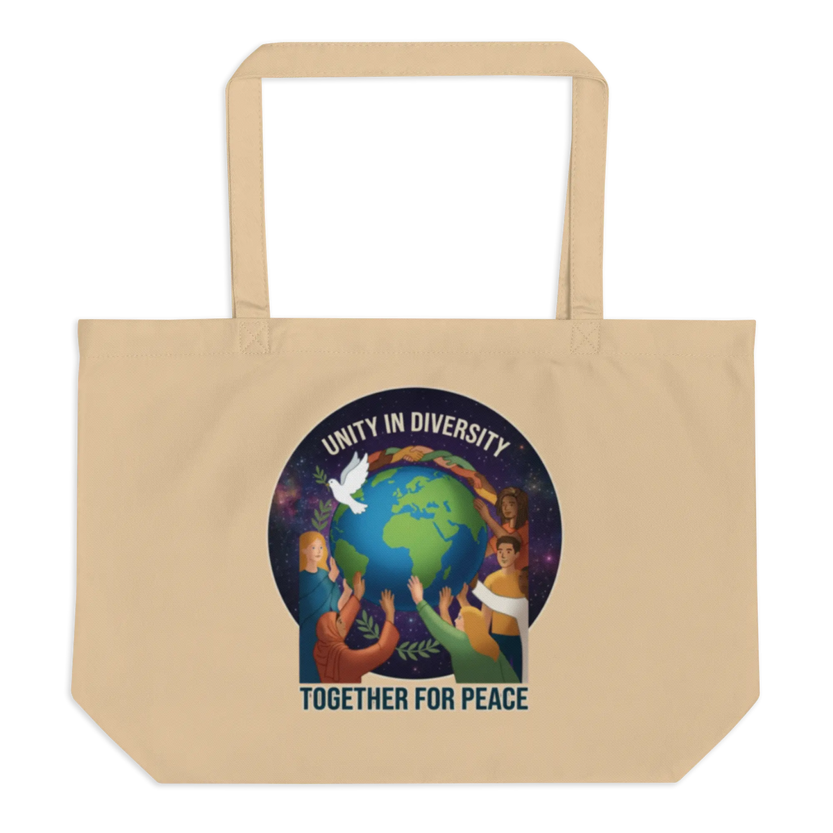 Unity in Diversity Large organic tote bag