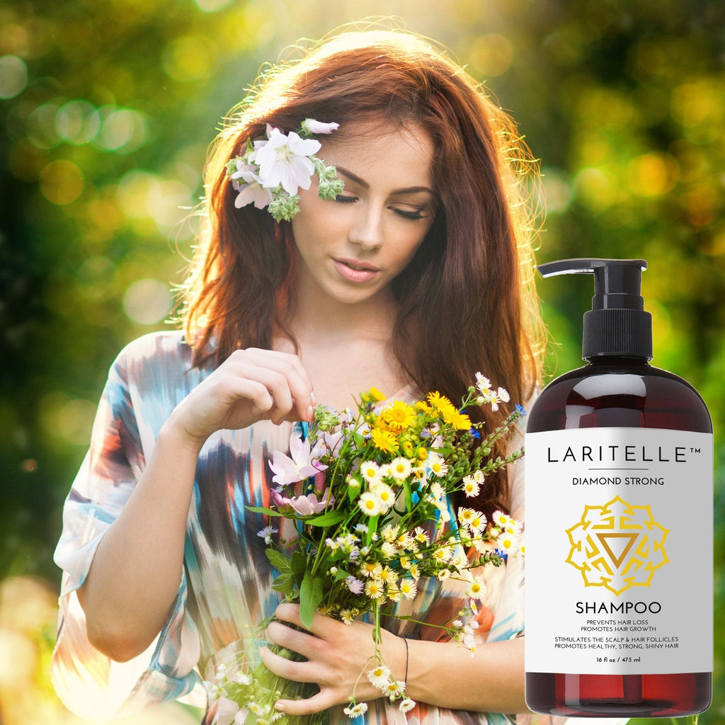 Laritelle Organic Shampoo 17 oz + Conditioner 16 oz | Prevents Hair Loss, Promotes Hair Growth | Argan Oil, Rosemary, Ginger & Cedarwood