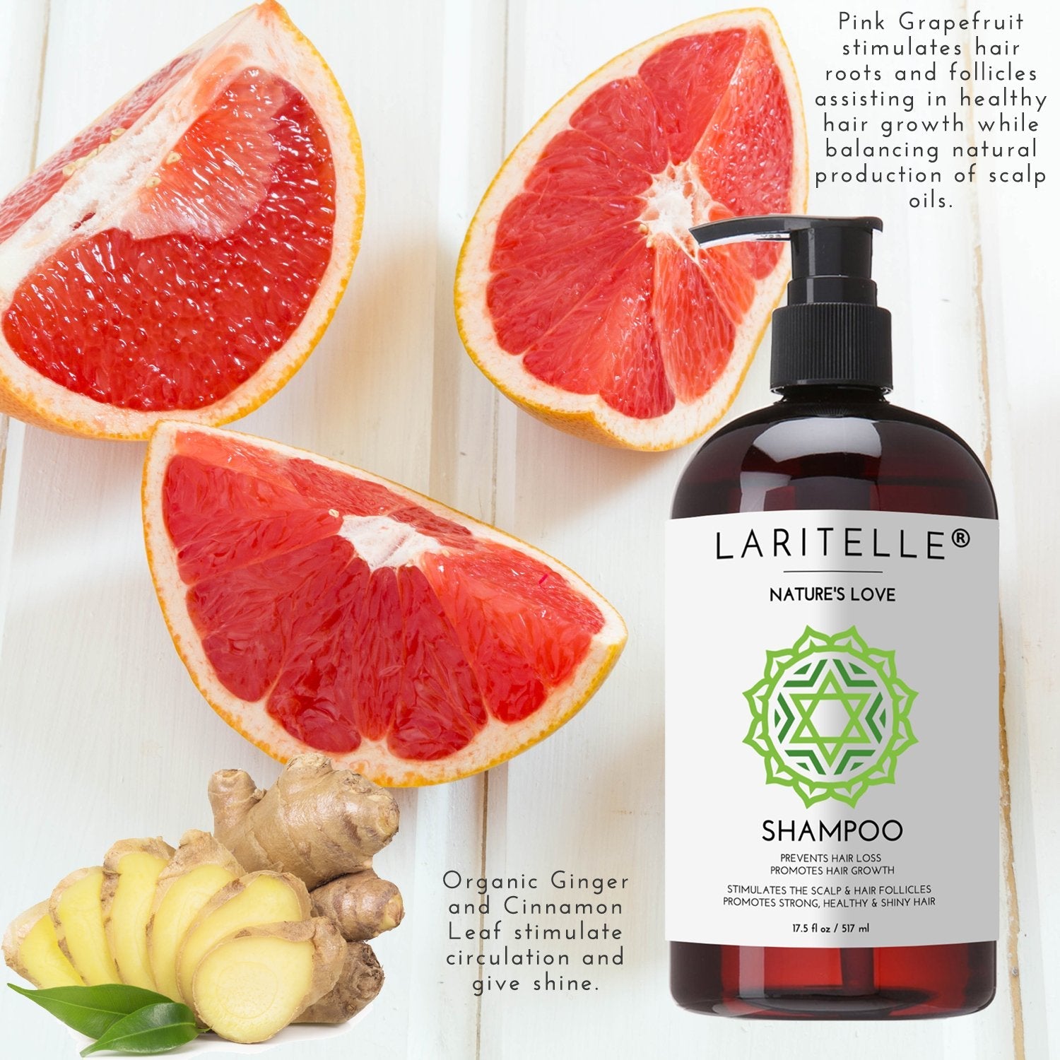 Laritelle Nature’s Love Organic Shampoo – 17.5 oz | Anti-Thinning Hair Growth, Color Safe, Made in California