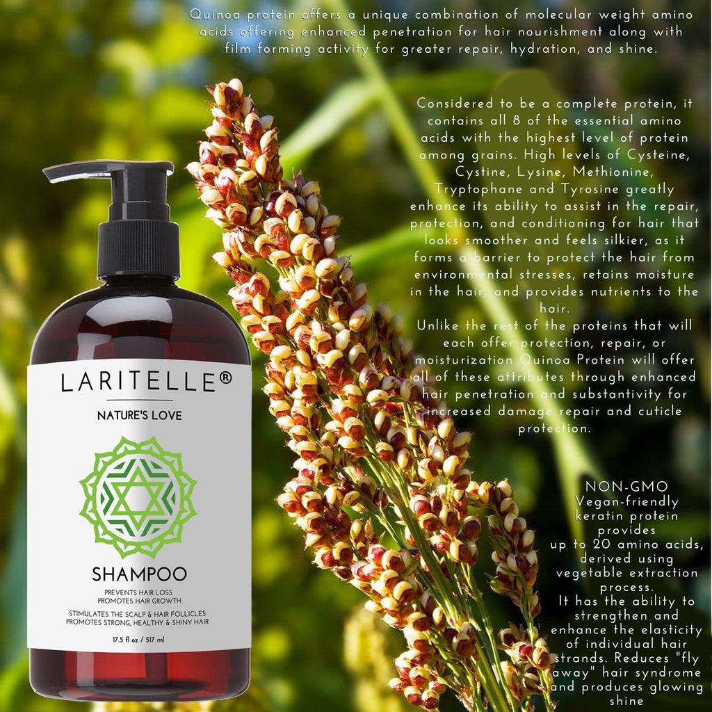Laritelle Nature’s Love Organic Shampoo – 17.5 oz | Anti-Thinning Hair Growth, Color Safe, Made in California