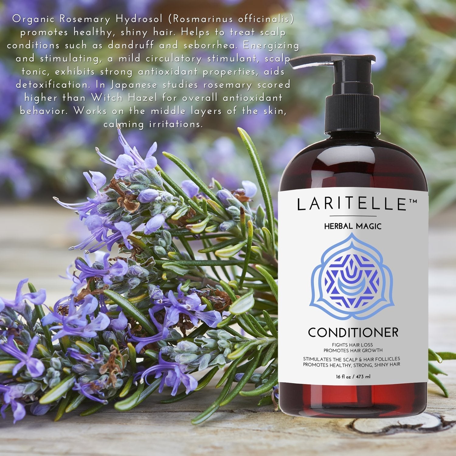 Laritelle Organic Conditioner 16 oz – Anti-Breakage & Hair Health (Rosemary & Saw Palmetto)
