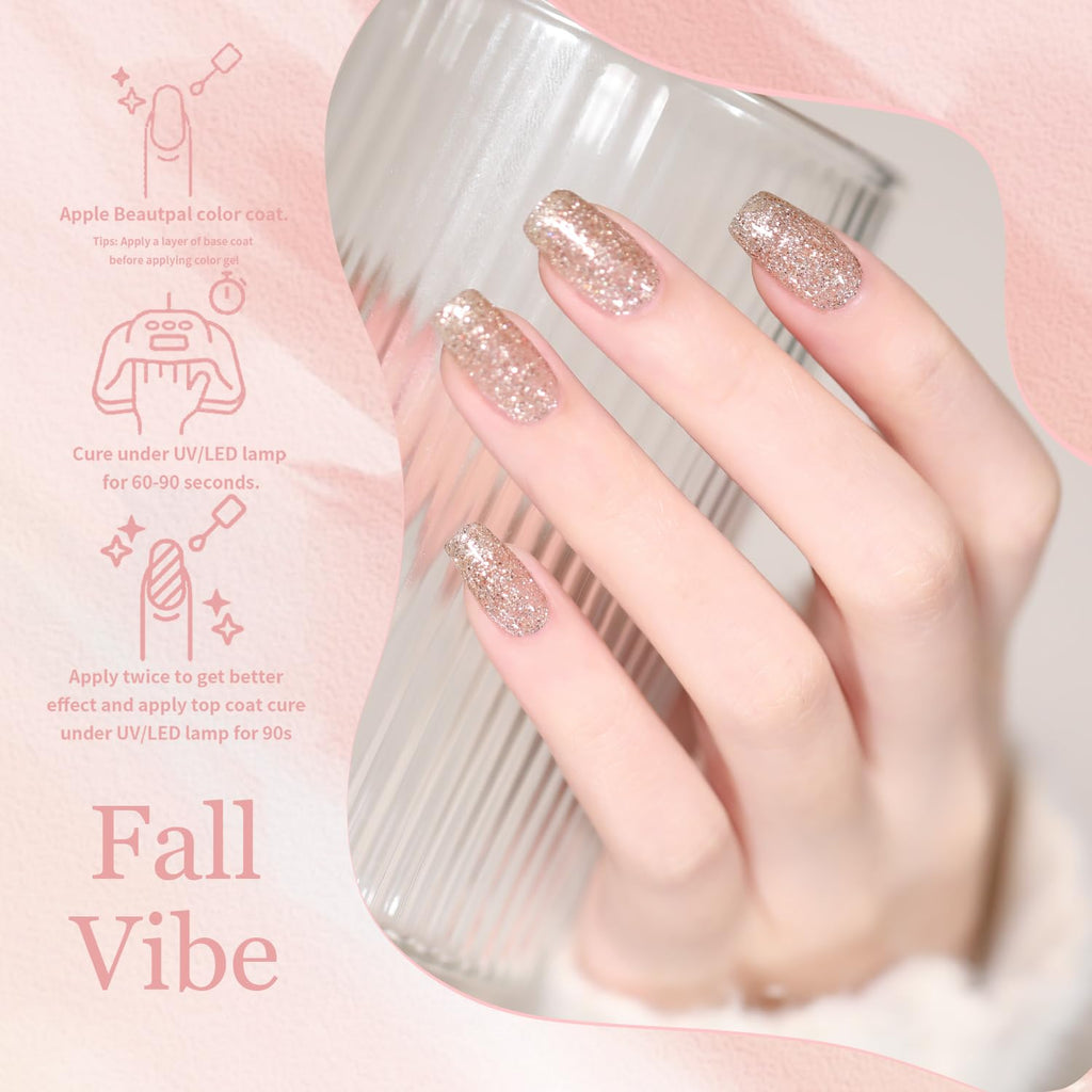 Larvall Beautpal Nude Gel Polish Kit — 10pc Jelly Nude Gel Set (7ml each) for DIY Manicure
