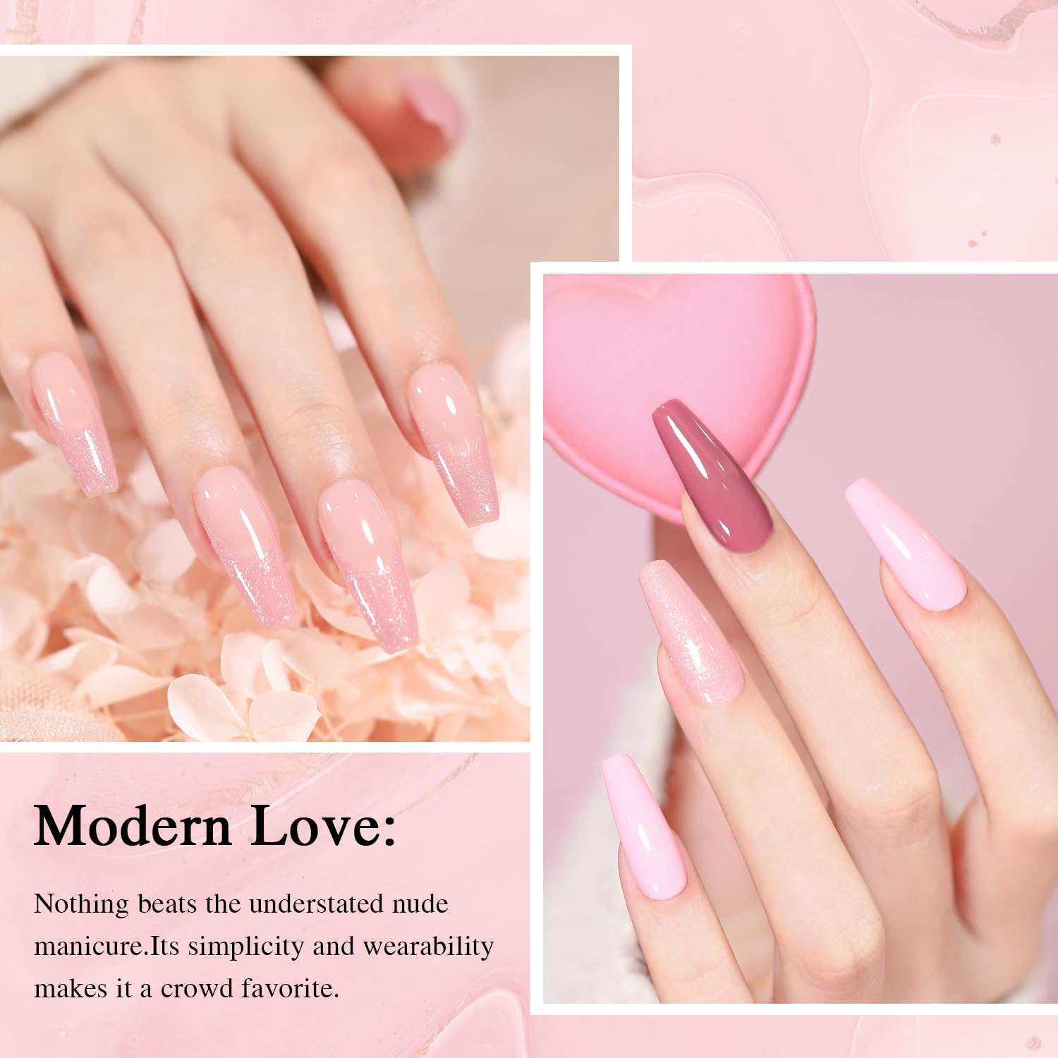 Larvall Beautpal Gel Nail Polish Set – 10 Nude & Shimmer Colors for All Seasons