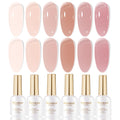 Larvall Beautpal Nude Gel Polish Set – 6-Piece Milky Nude Jelly Gel Kit (8ml)