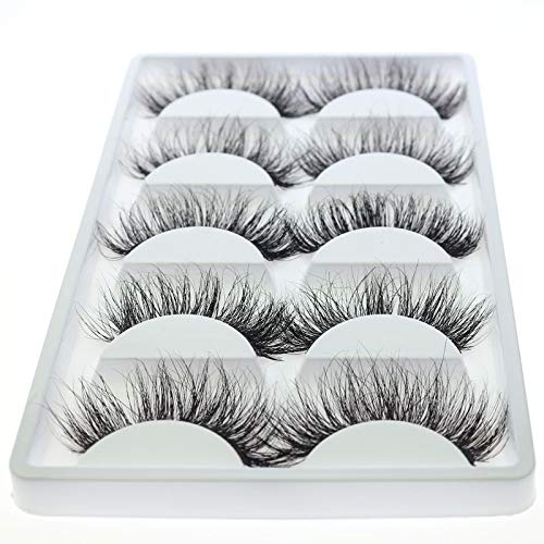 LASGOOS 3D Mink False Eyelashes – Luxurious Natural Messy Volume, Long & Fluffy (5 Pairs)