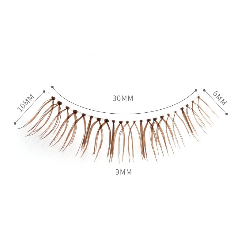 LASGOOS Brown Natural False Eyelashes – Lightweight Short Volume, Clear Band, Cruelty-Free, Reusable (5 Pairs)