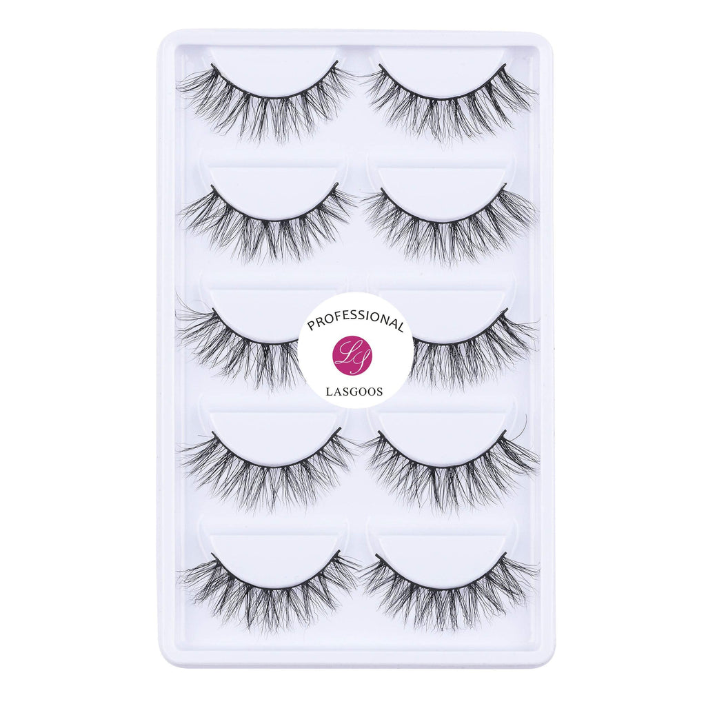 LASGOOS Luxurious 3D Siberian Mink Lashes A04 – Natural Look Wispy (5 Pairs)