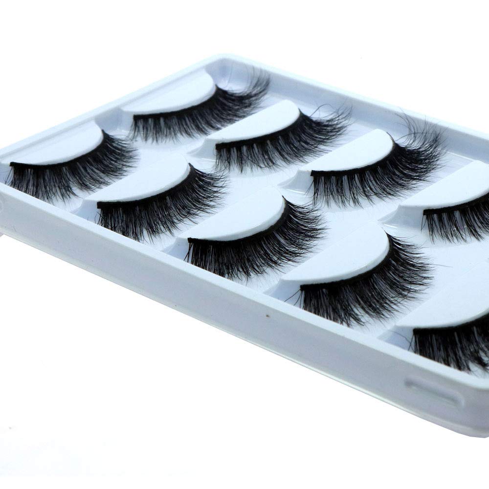 LASGOOS Luxurious 3D Siberian Mink Lashes A04 – Natural Look Wispy (5 Pairs)