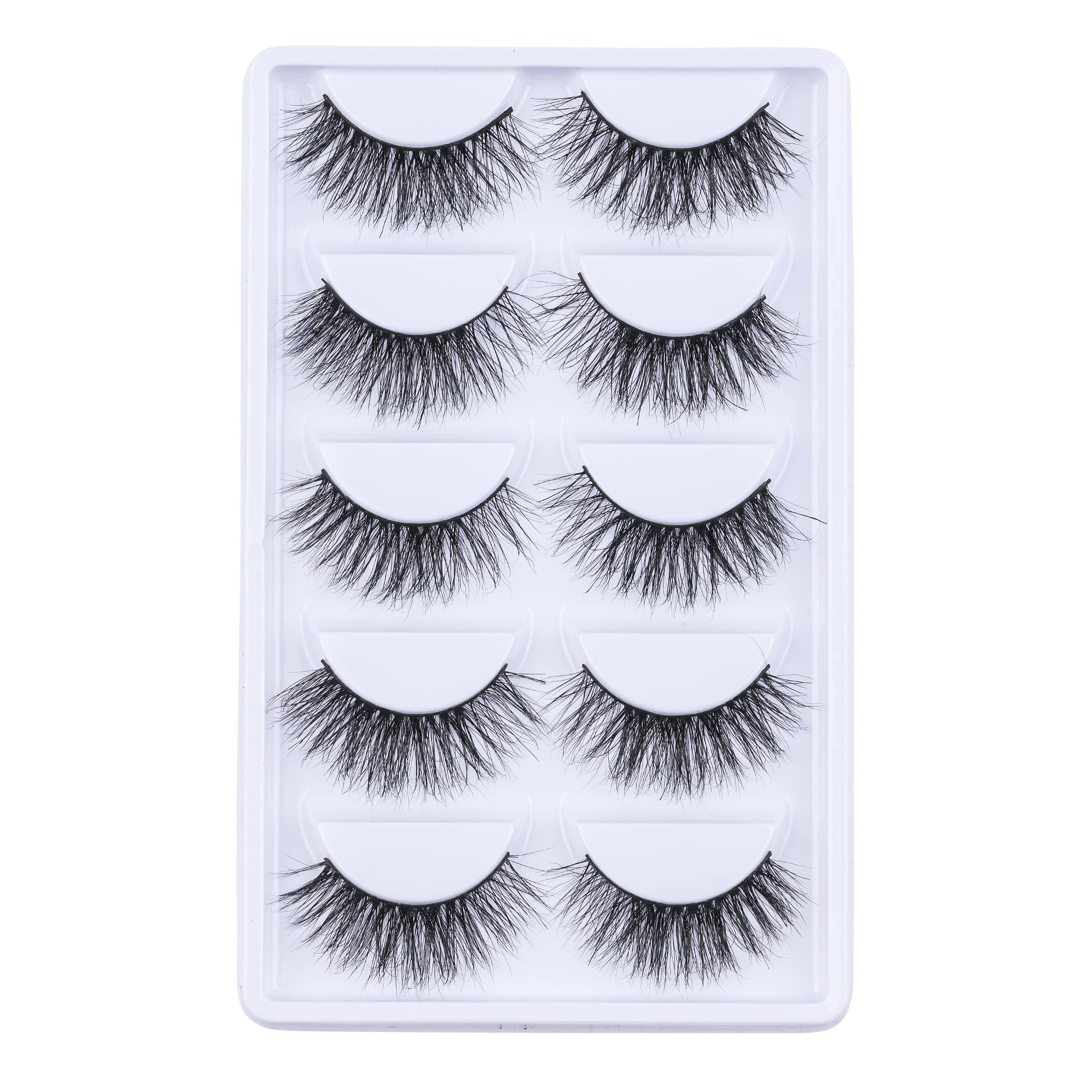 LASGOOS Luxurious 100% Mink Lashes 3D Eyelashes 12-16mm – Handmade, Cruelty-Free, 5 Pairs (A12)