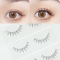 LASGOOS GM19 Fake Eyelashes – Natural Look, Clear Band, 5-9mm, 3 Pairs
