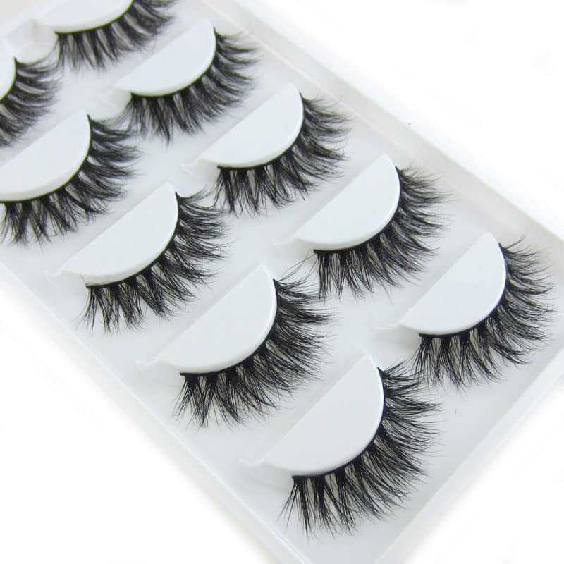 LASGOOS 3D Mink Lashes A14 – 100% Siberian Mink, Cruelty-Free, Reusable, 5 Pairs