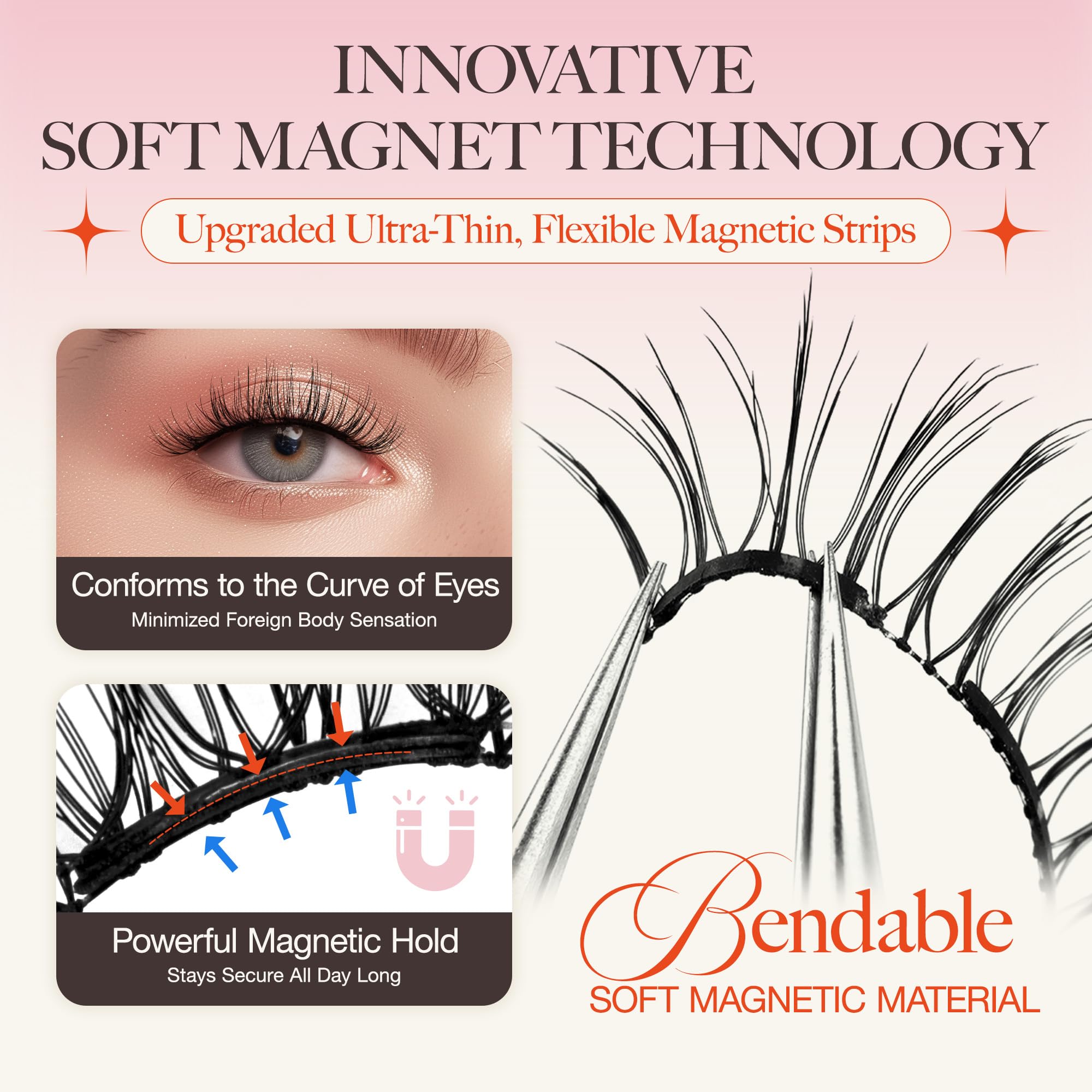LASHVIEW Upgrade Magnetic Eyelashes with Applicator – Reusable, Glue-Free
