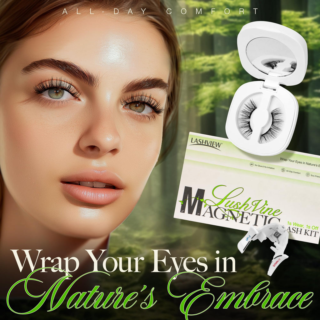 LASHVIEW Upgrade Magnetic Eyelashes - Natural Look, Reusable, No Glue