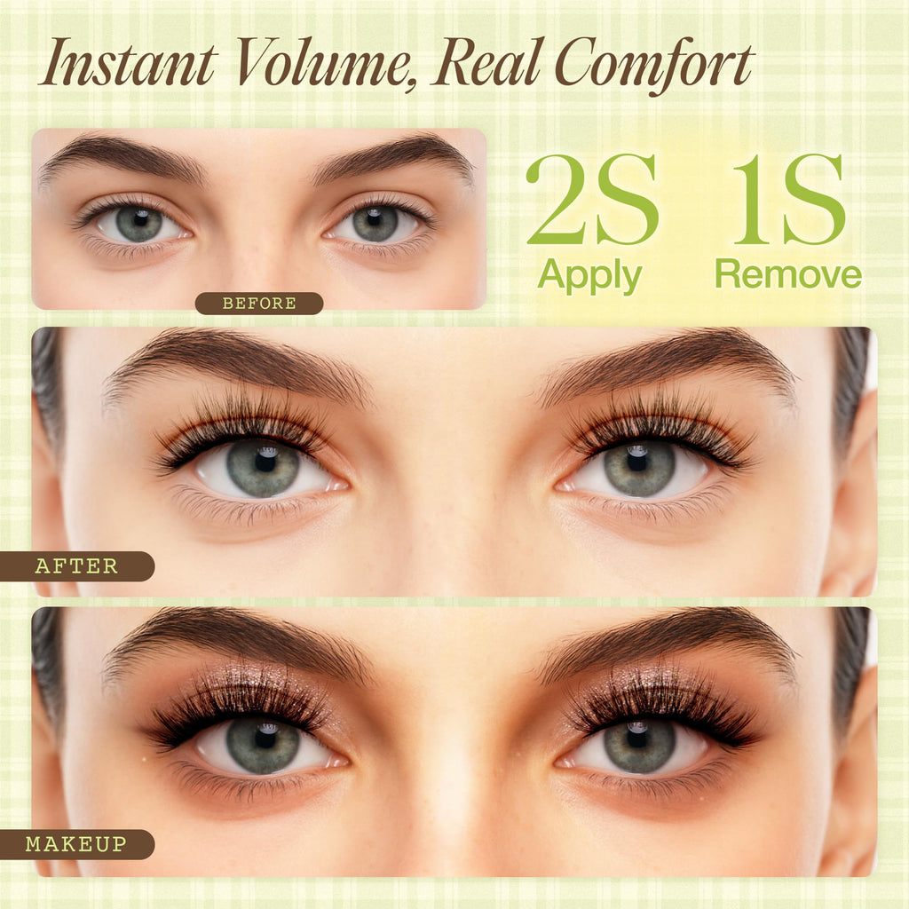 LASHVIEW Self-Adhesive Eyelashes CV219 – No Glue Needed, Reusable Cat Eye Lashes