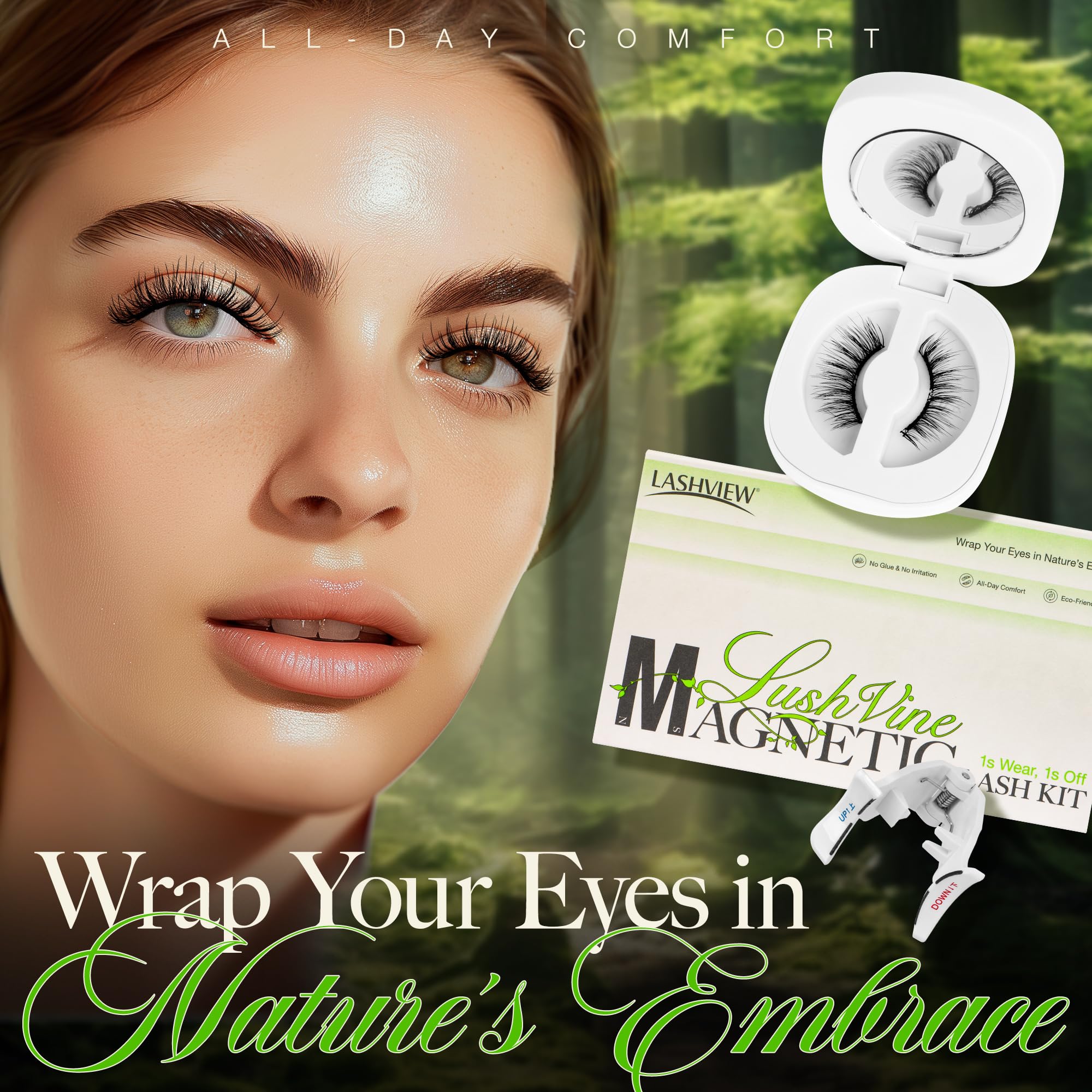 LASHVIEW Soft Magnetic Eyelashes with Applicator – Reusable, Glue-Free Lashes (L01)