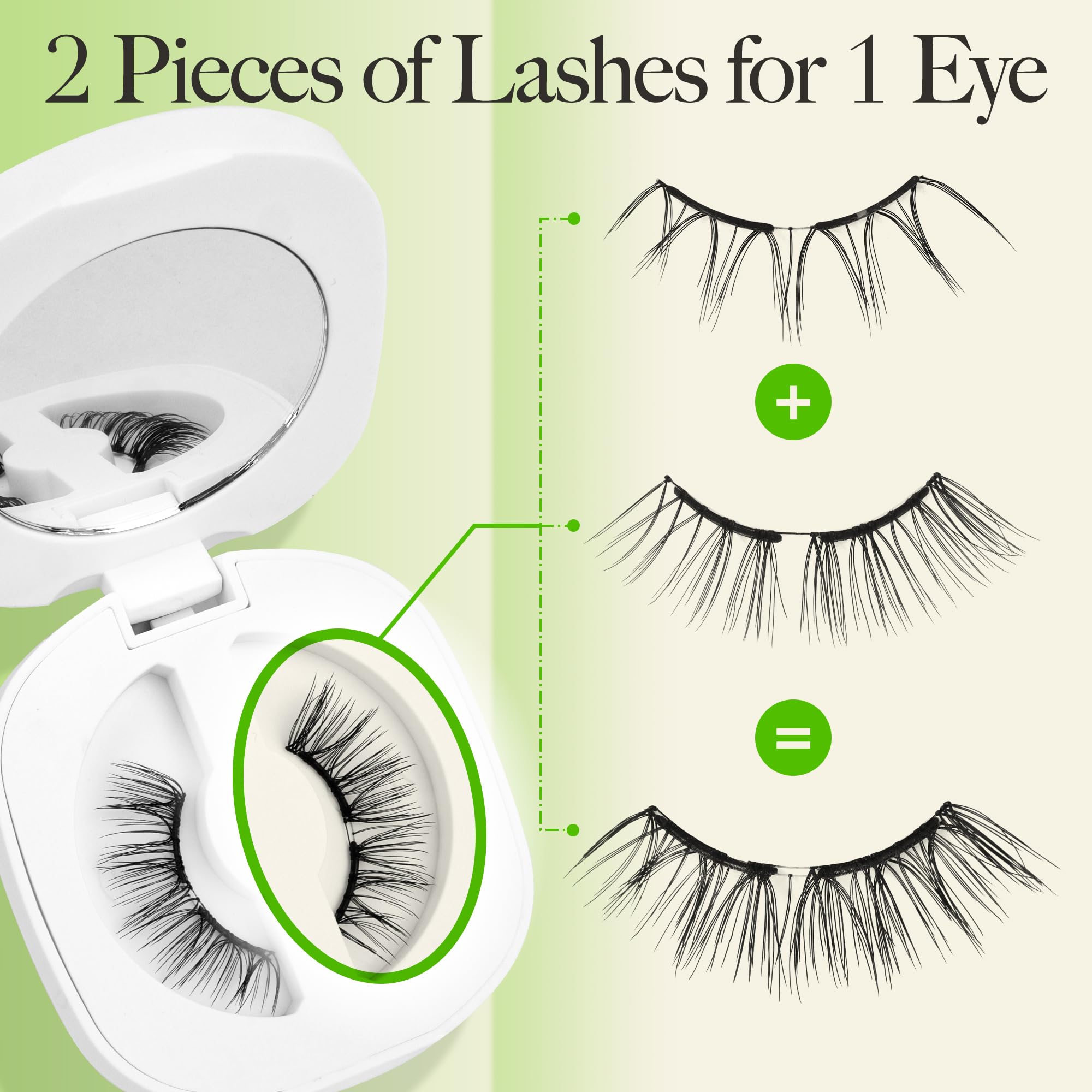 LASHVIEW Upgrade Magnetic Eyelashes - Natural Look, Reusable, No Glue