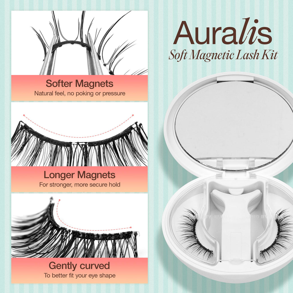 LASHVIEW Upgrade Magnetic Eyelashes with Applicator | No Glue Needed, 0.17mm Ultra-Thin Magnets