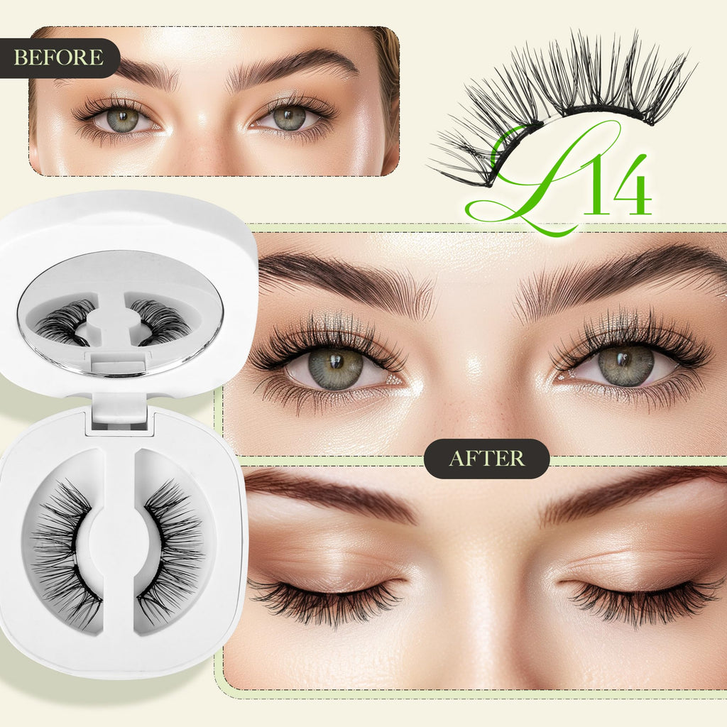 LASHVIEW Upgrade Magnetic Eyelashes - Natural Look, Reusable, No Glue