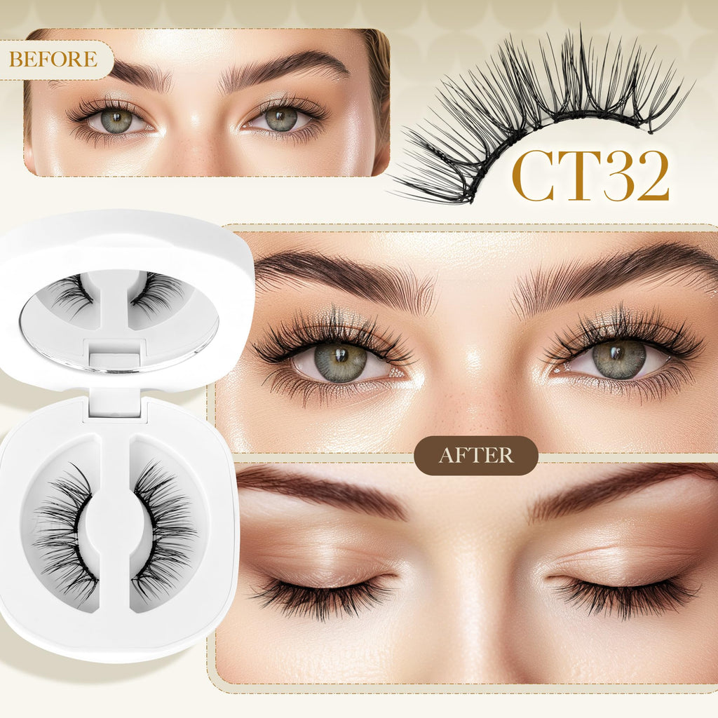 LASHVIEW Update Soft Magnetic Eyelashes Kit CT32 – Natural Look, Reusable