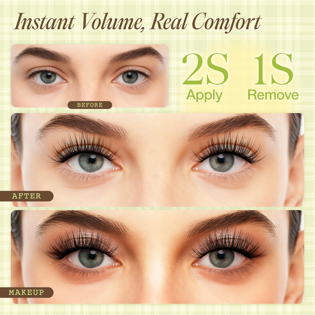 LASHVIEW Self Adhesive Eyelashes – Natural Look, No Glue Needed | 5 Pairs CV010