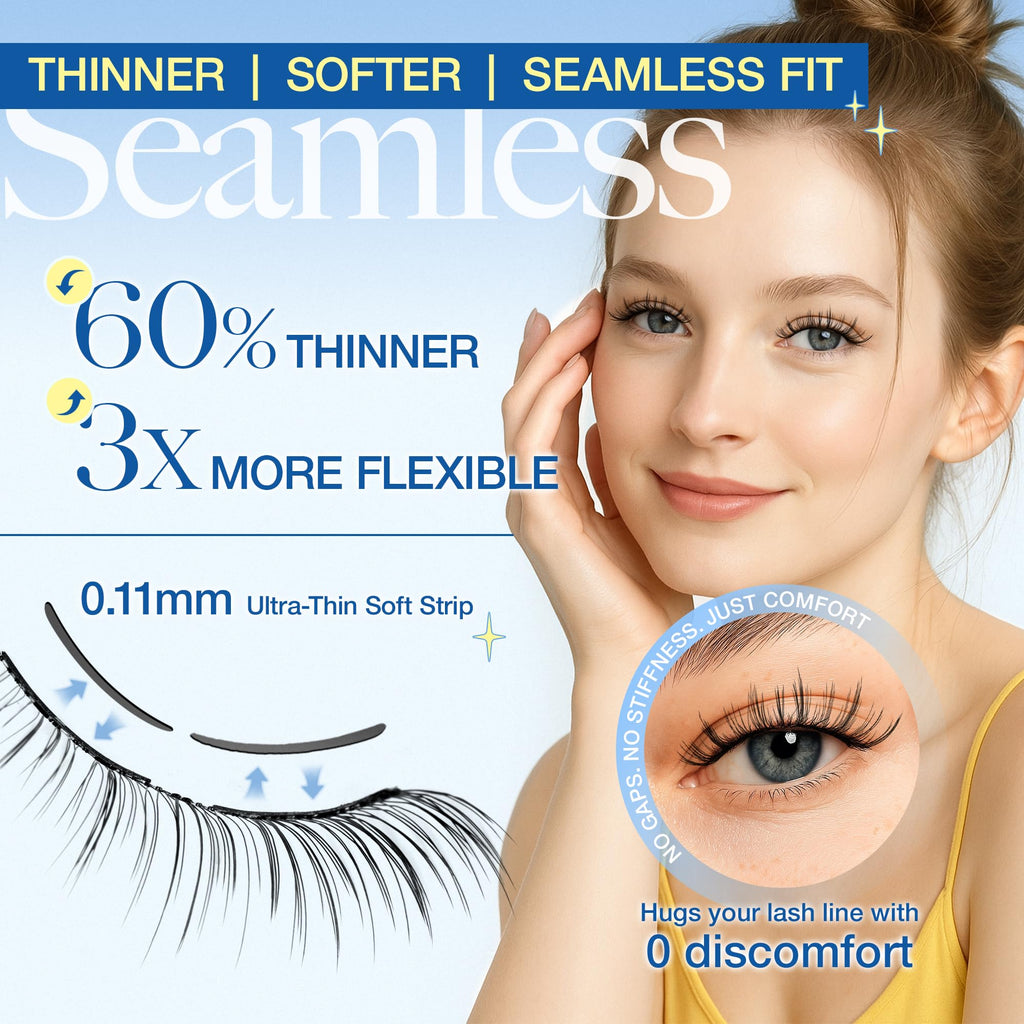 LASHVIEW RC25 Magnetic Eyelashes with Applicator – Natural Look & 48H Hold
