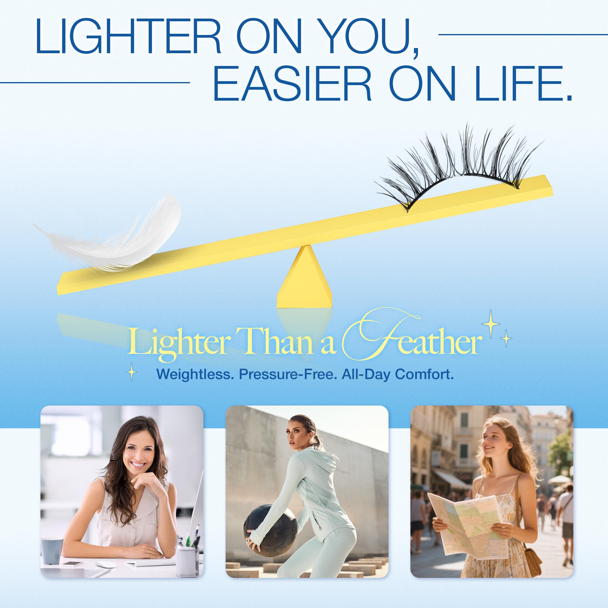LASHVIEW RC25 Magnetic Eyelashes with Applicator – Natural Look & 48H Hold