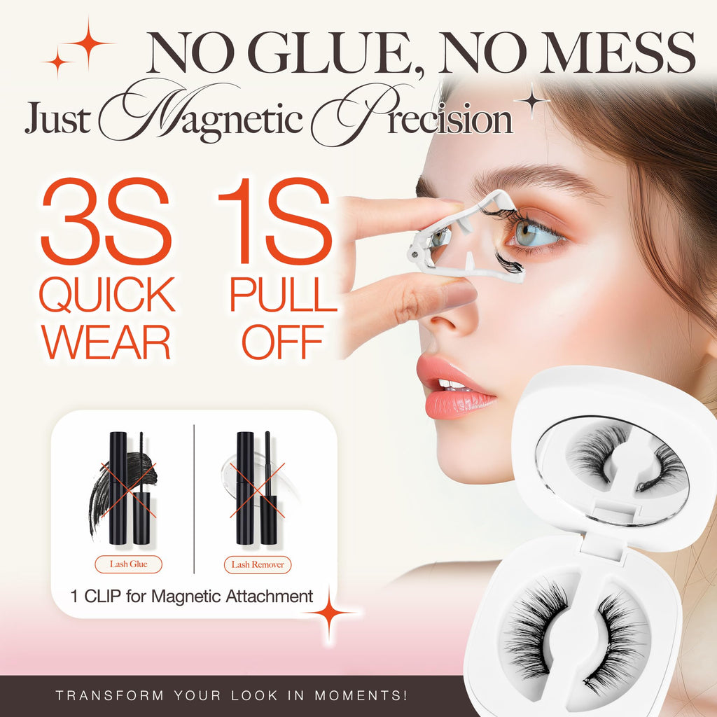 LASHVIEW Magnetic Eyelashes with Applicator – Reusable, No Glue Needed | Aurora Styles RCM01-2